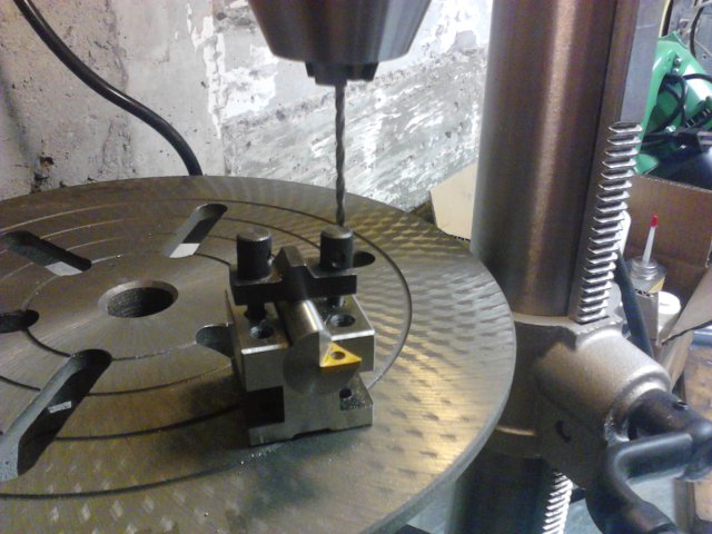 Drilling the screw hold for the insert